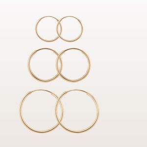 NIB Aurate 14k Gold Hoop Earring Trio
